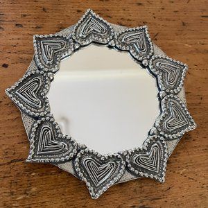 Small Artisan Pewter Heart Mirror